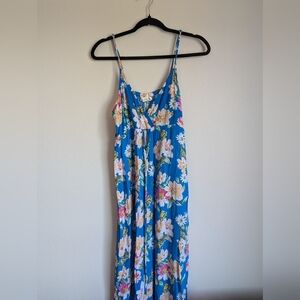 Millibon Blue and Pink Maxi Dress Size S